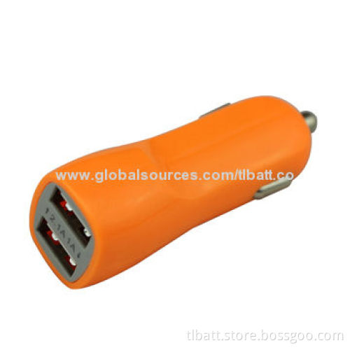 Colorful Mini USB Car Charger with CE, RoHS and FCC Certificates